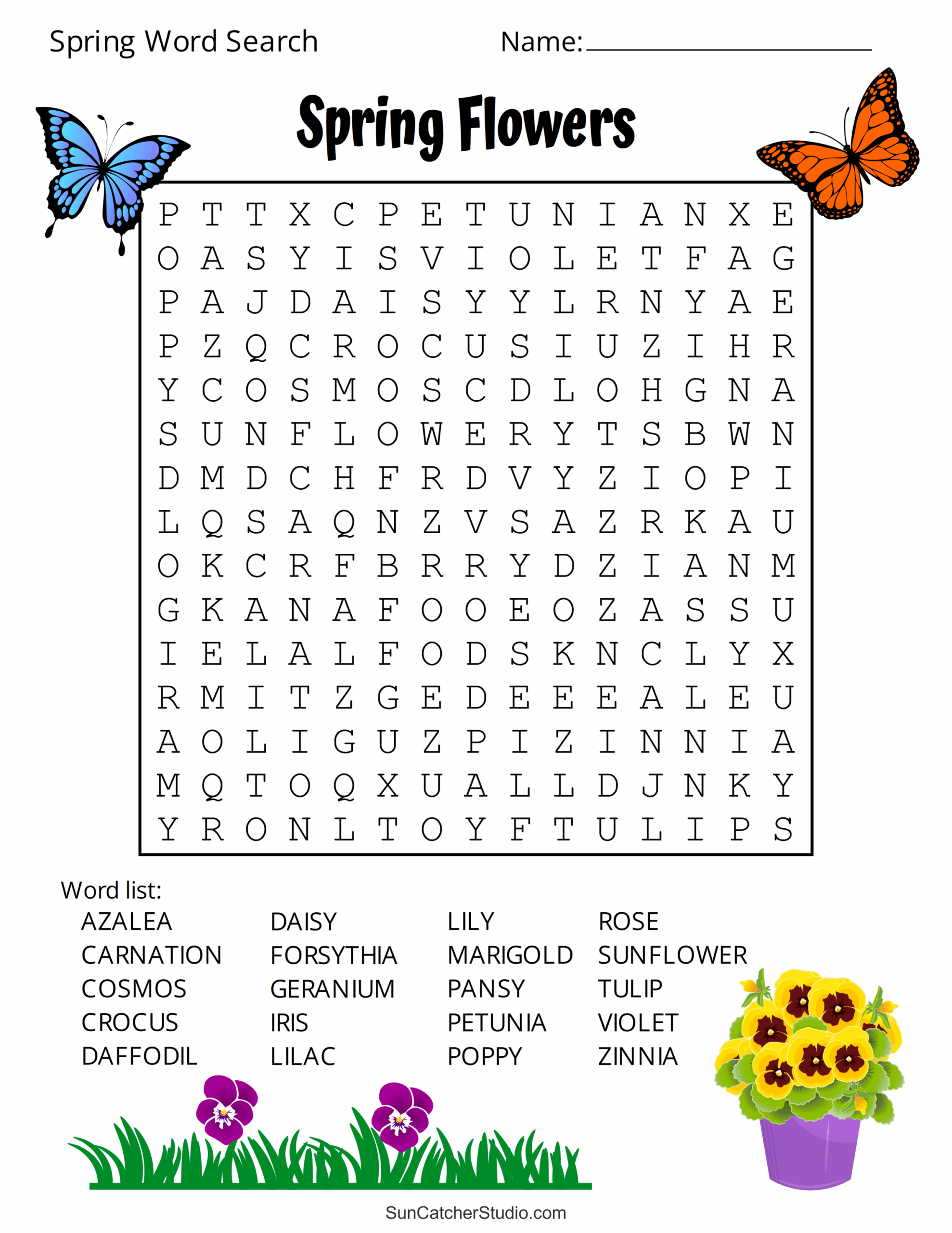 free printable spring word search puzzles free printables