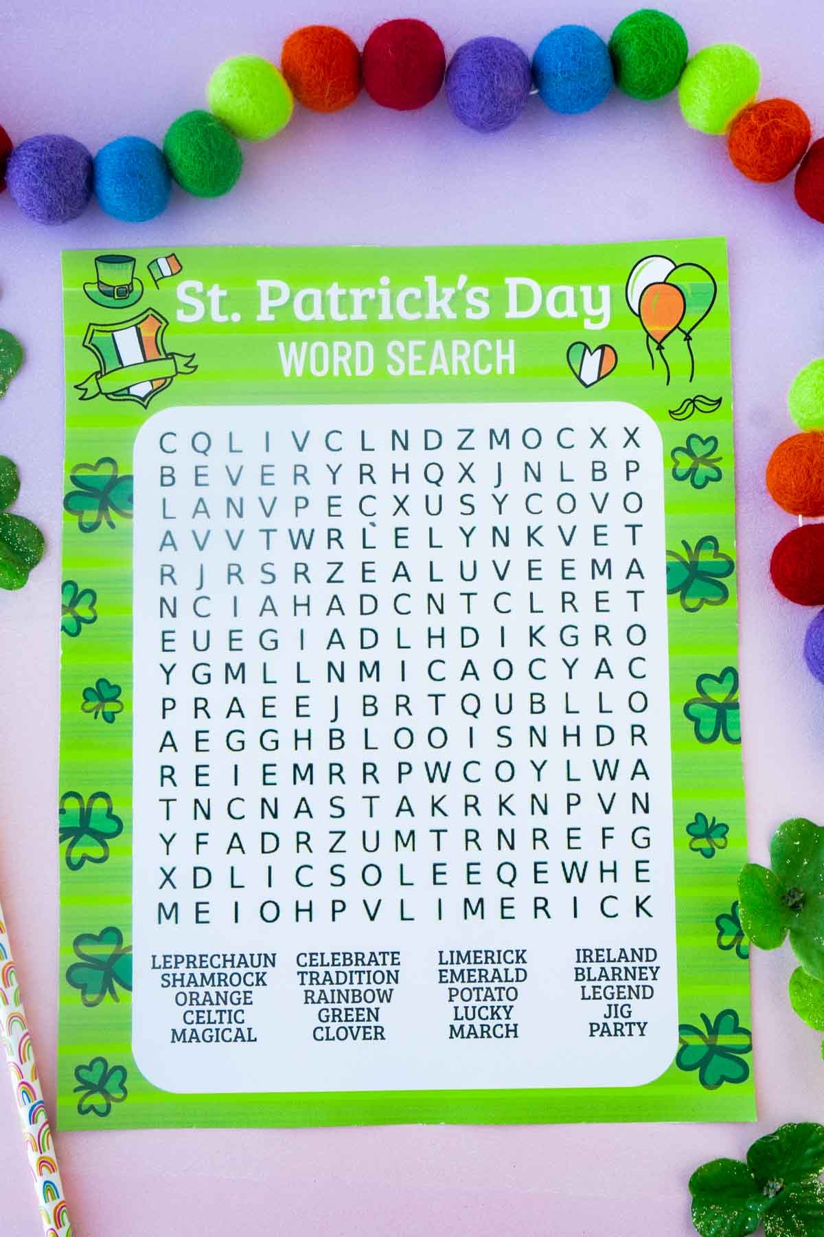 Free Printable St Patrick s Day Word Search Free Printable St Patrick s Day Word Search