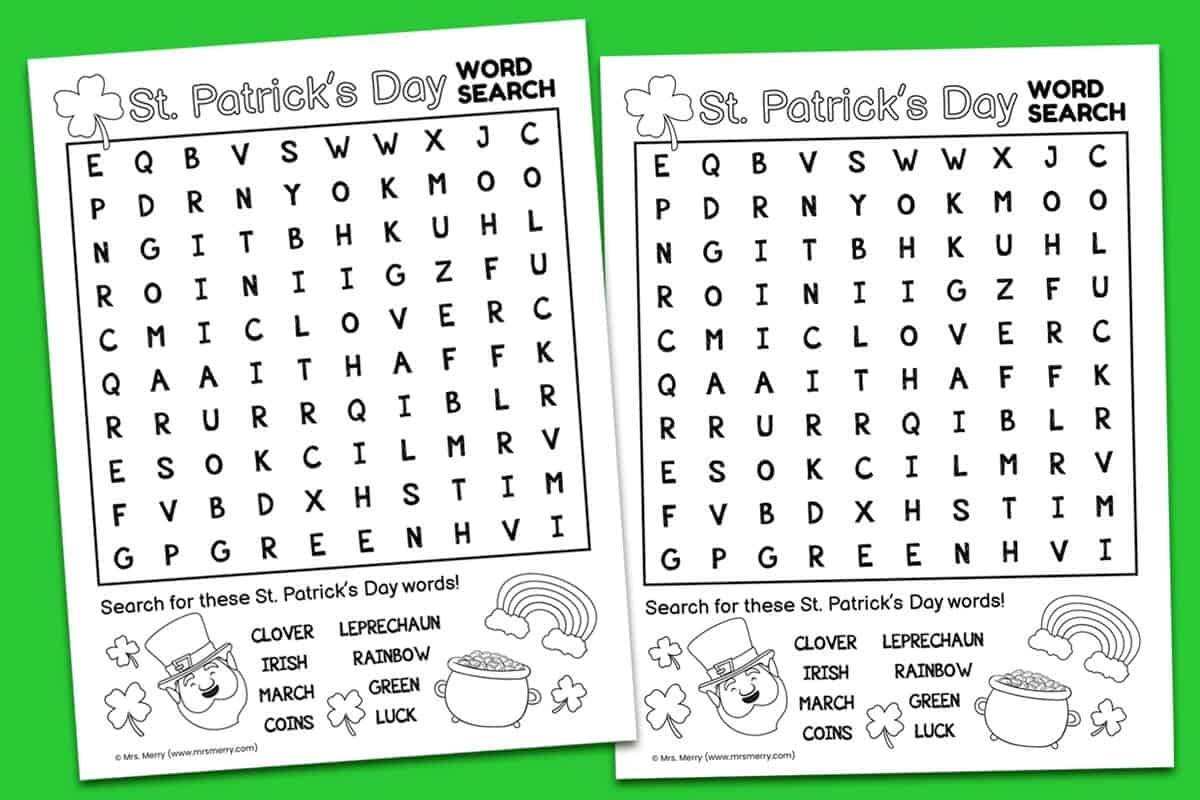 Printable St Patrick's Day Word Search Puzzle Printable St Patrick's Day Word Search Puzzle