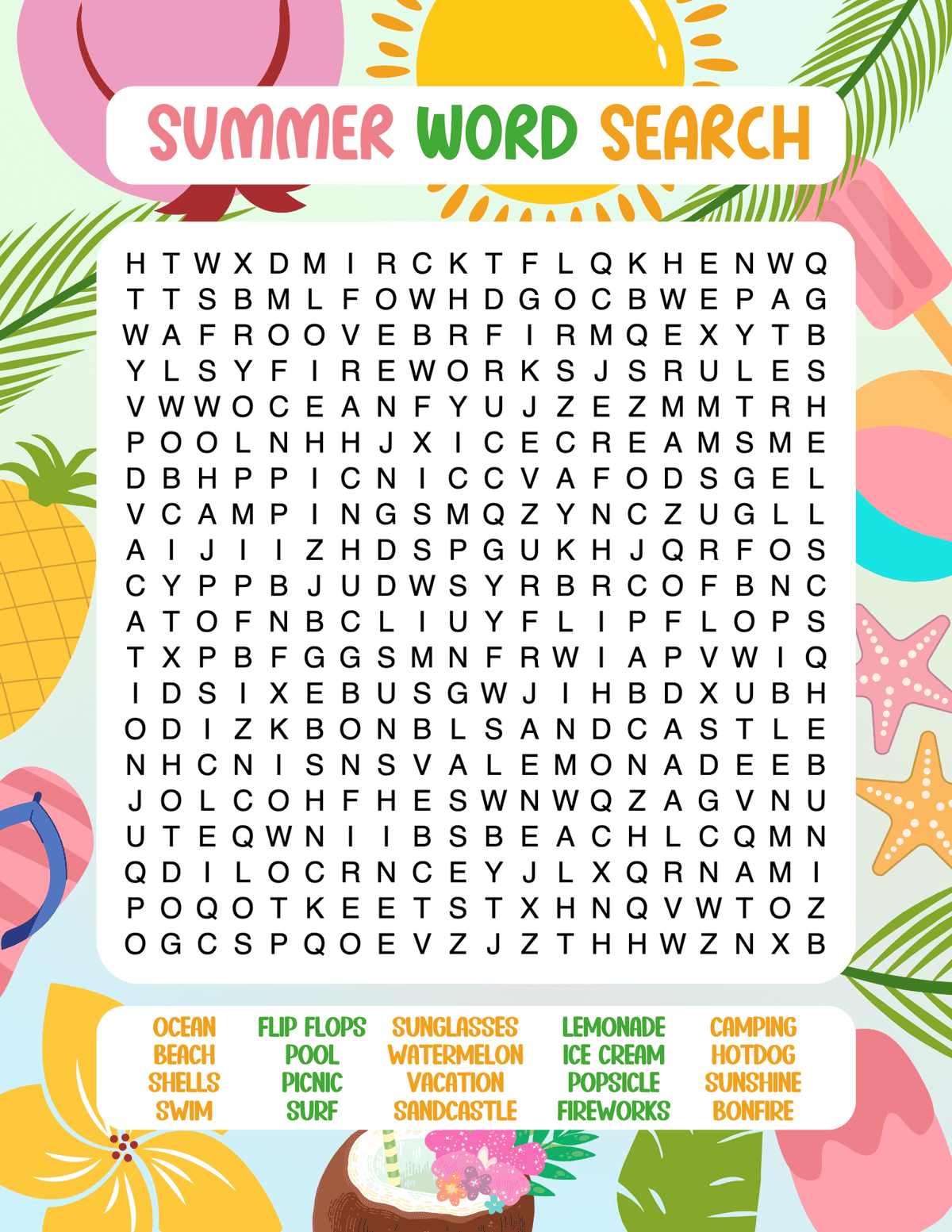 free printable summer word searches prudent penny pincher