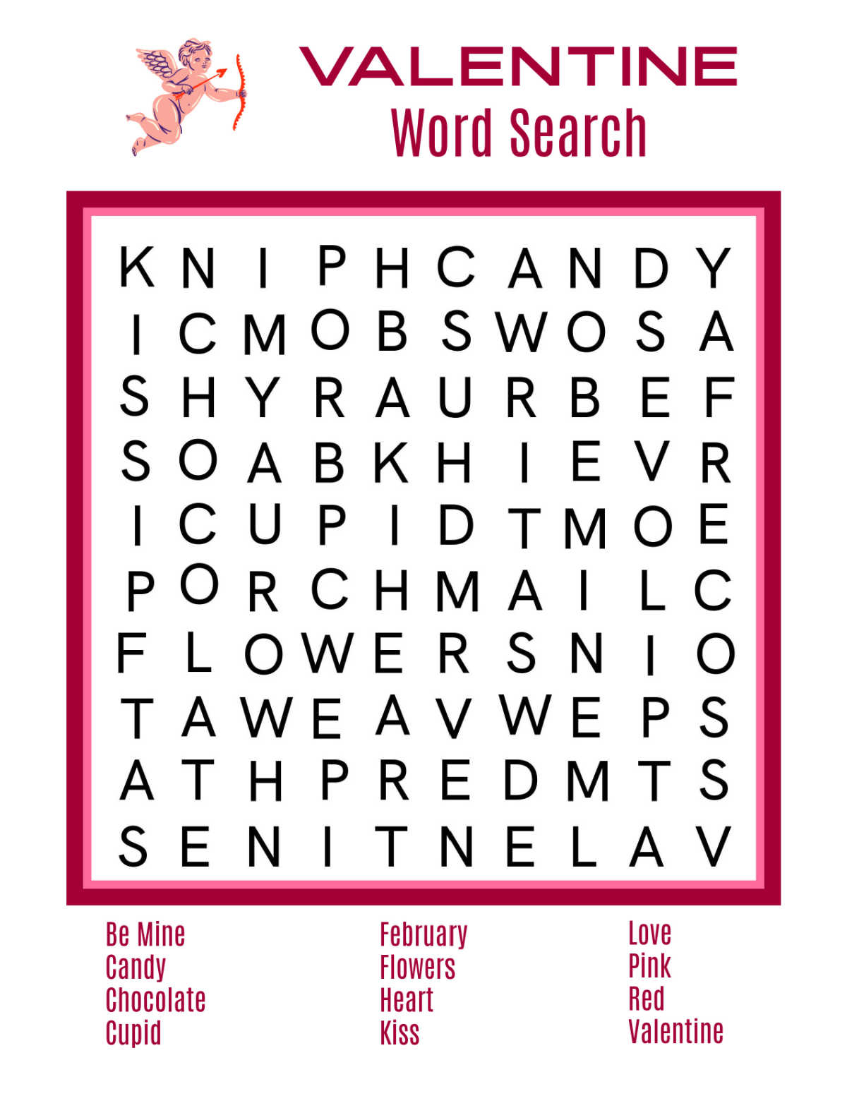 Word Search Free Printable