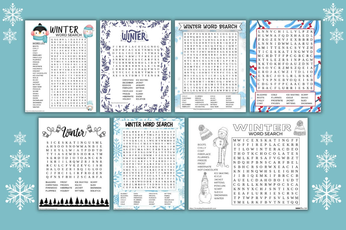 free printable winter word searches for kids free printable winter word searches for kids