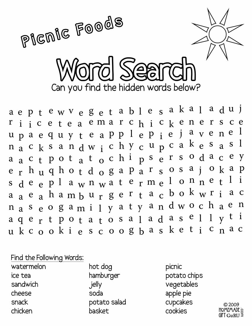 Word Searches Free Prints