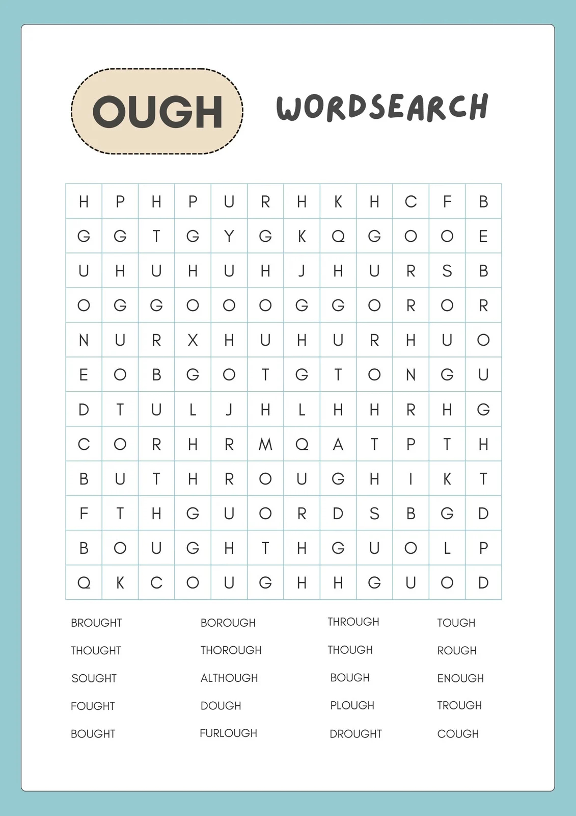 Free Printable Blank Word Search Template