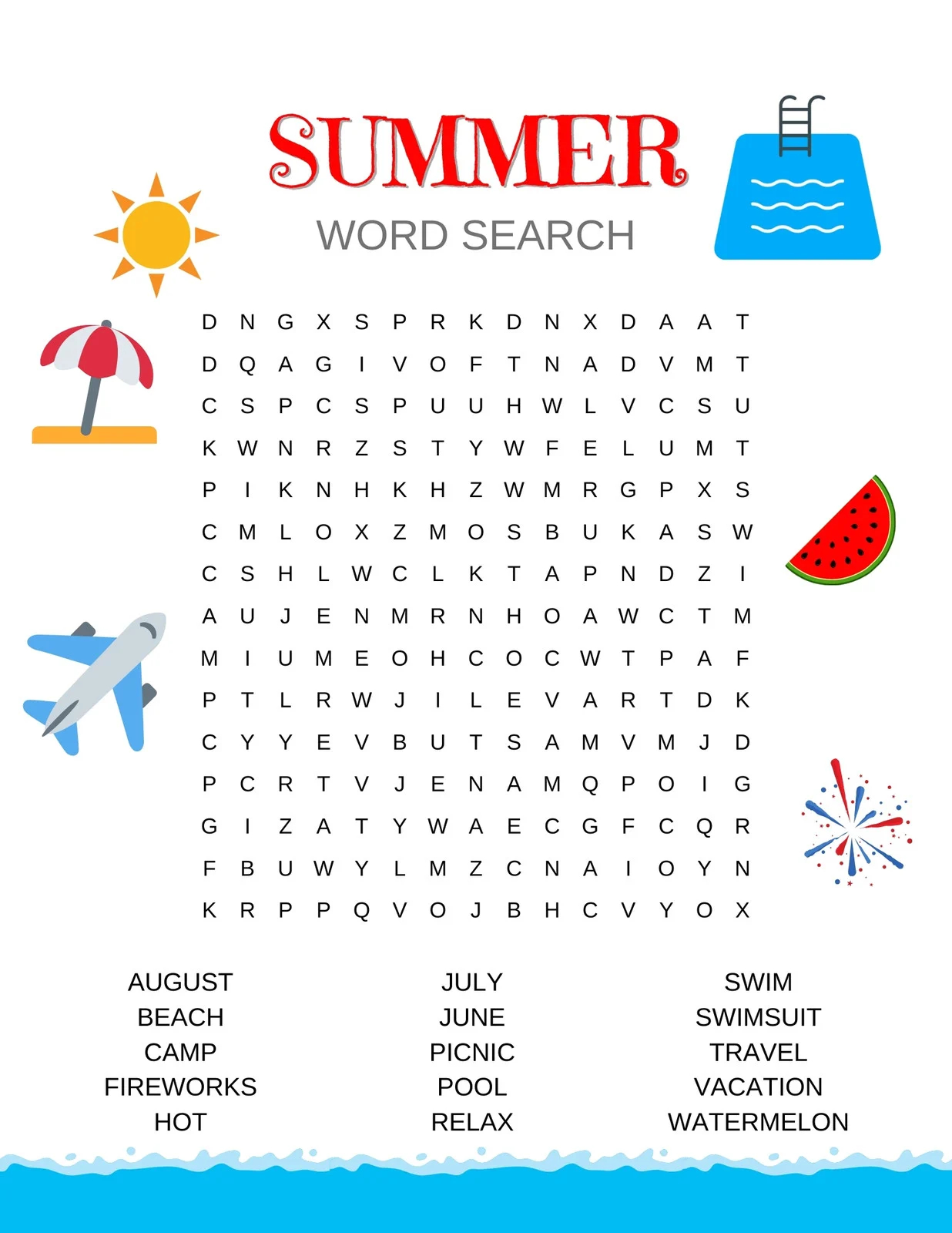Word Search For 4 Year Olds Printable