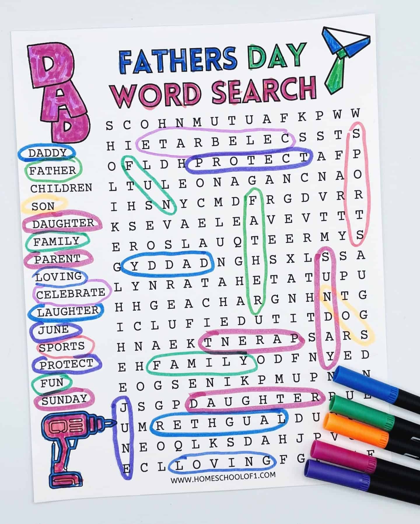 Father Day Word Search