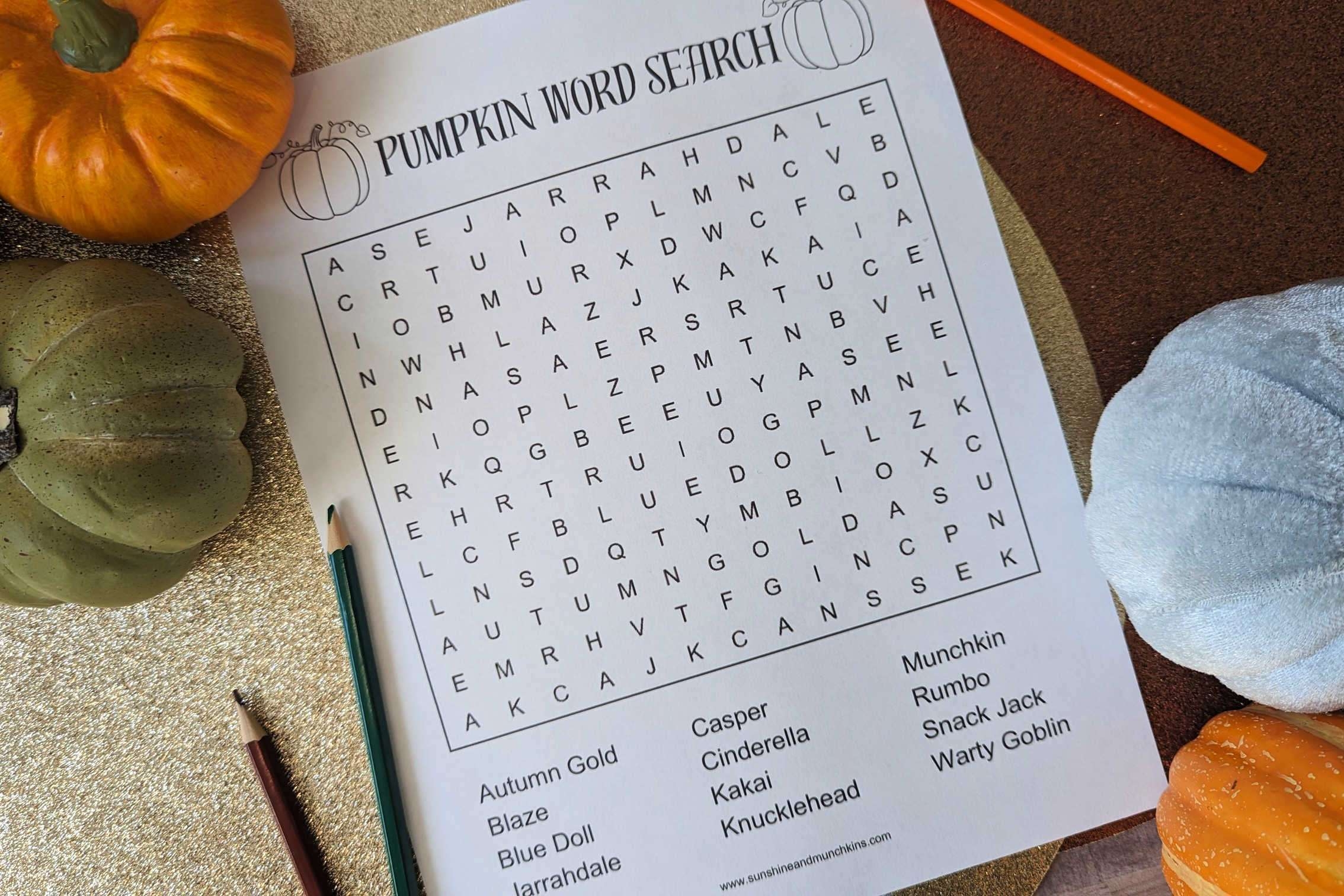 Free Printable Autumn Word Searches