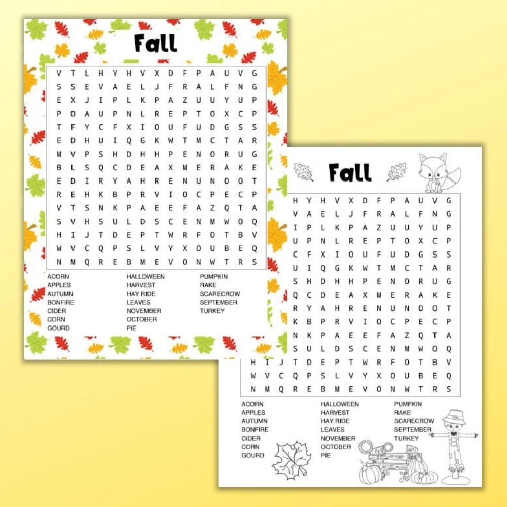 free september word search printable for kids the artisan life