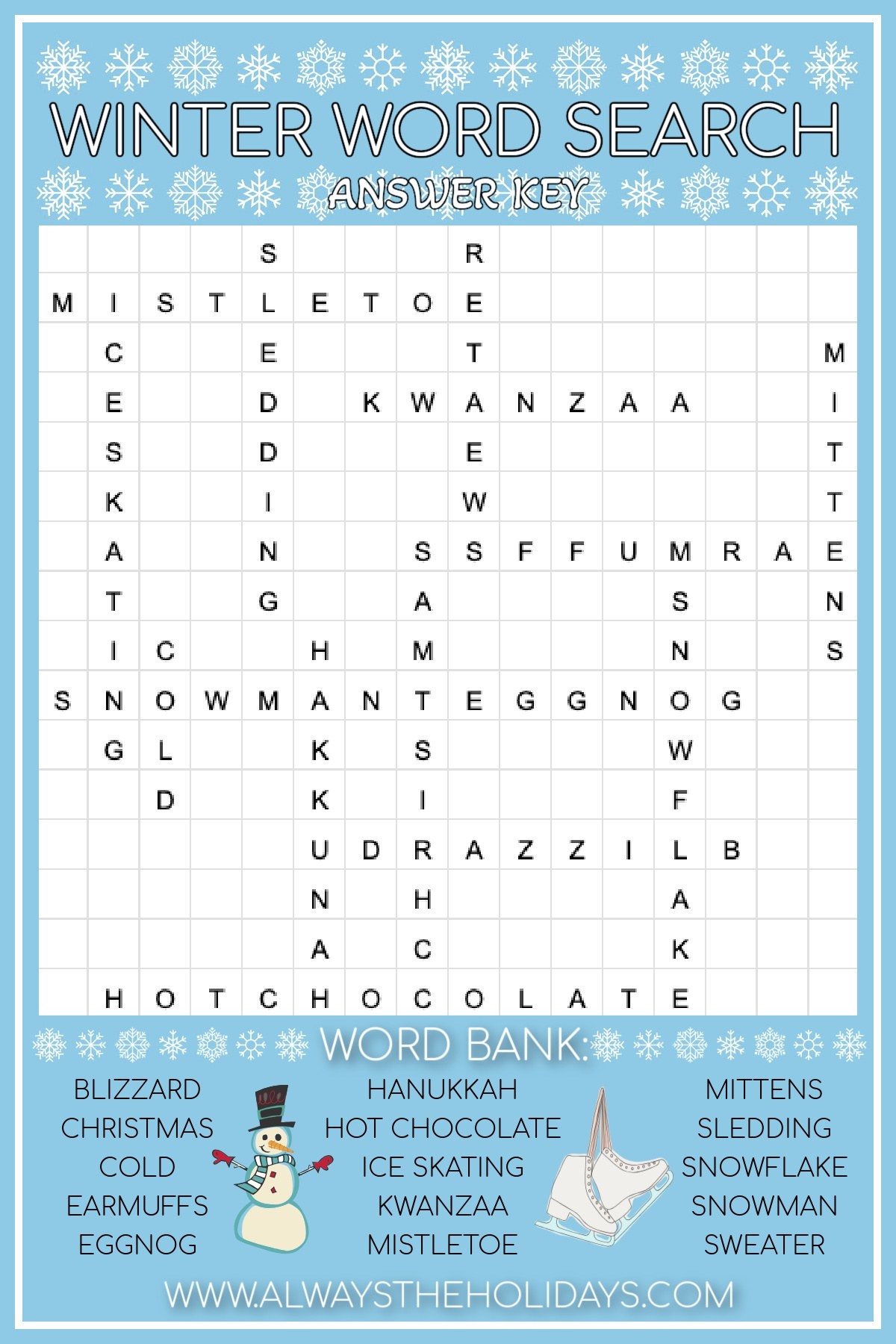 Christmas Word Search Hard Free