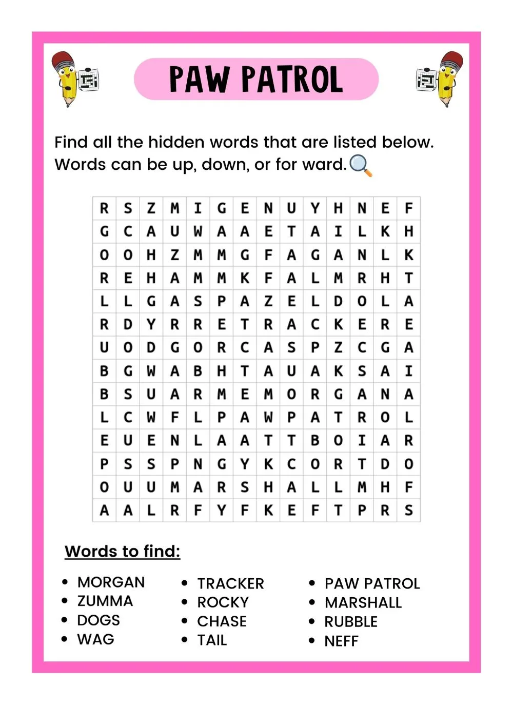 free word search puzzles for download pdf and print