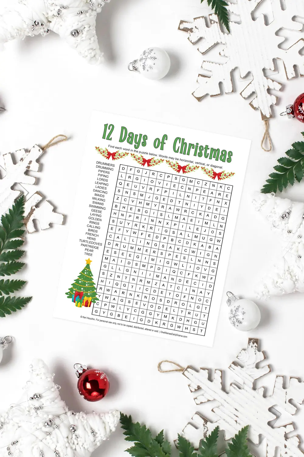 Printable Word Search For Christmas