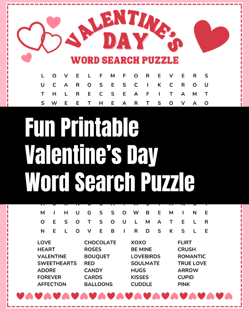 fun printable valentine s day word search puzzle the clever heart