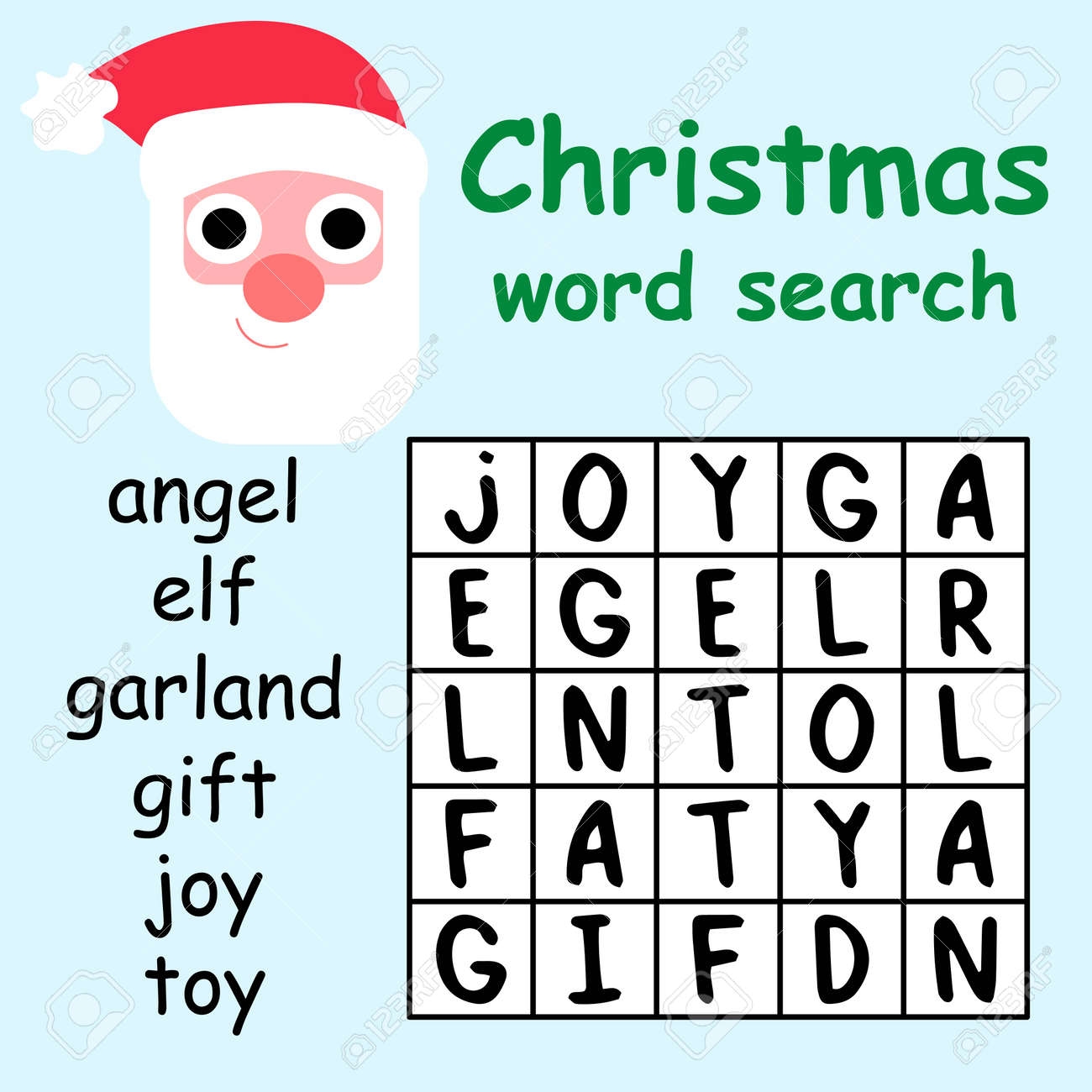 Printable Easy Christmas Word Search For Kids