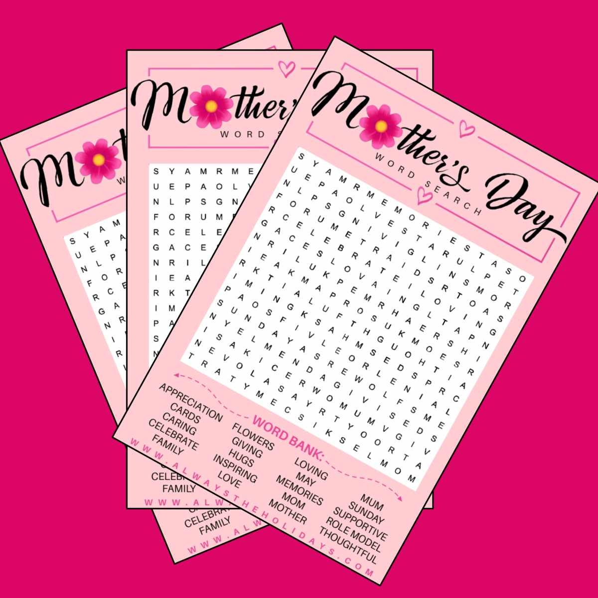 get a mother s day word search free mother s day printable
