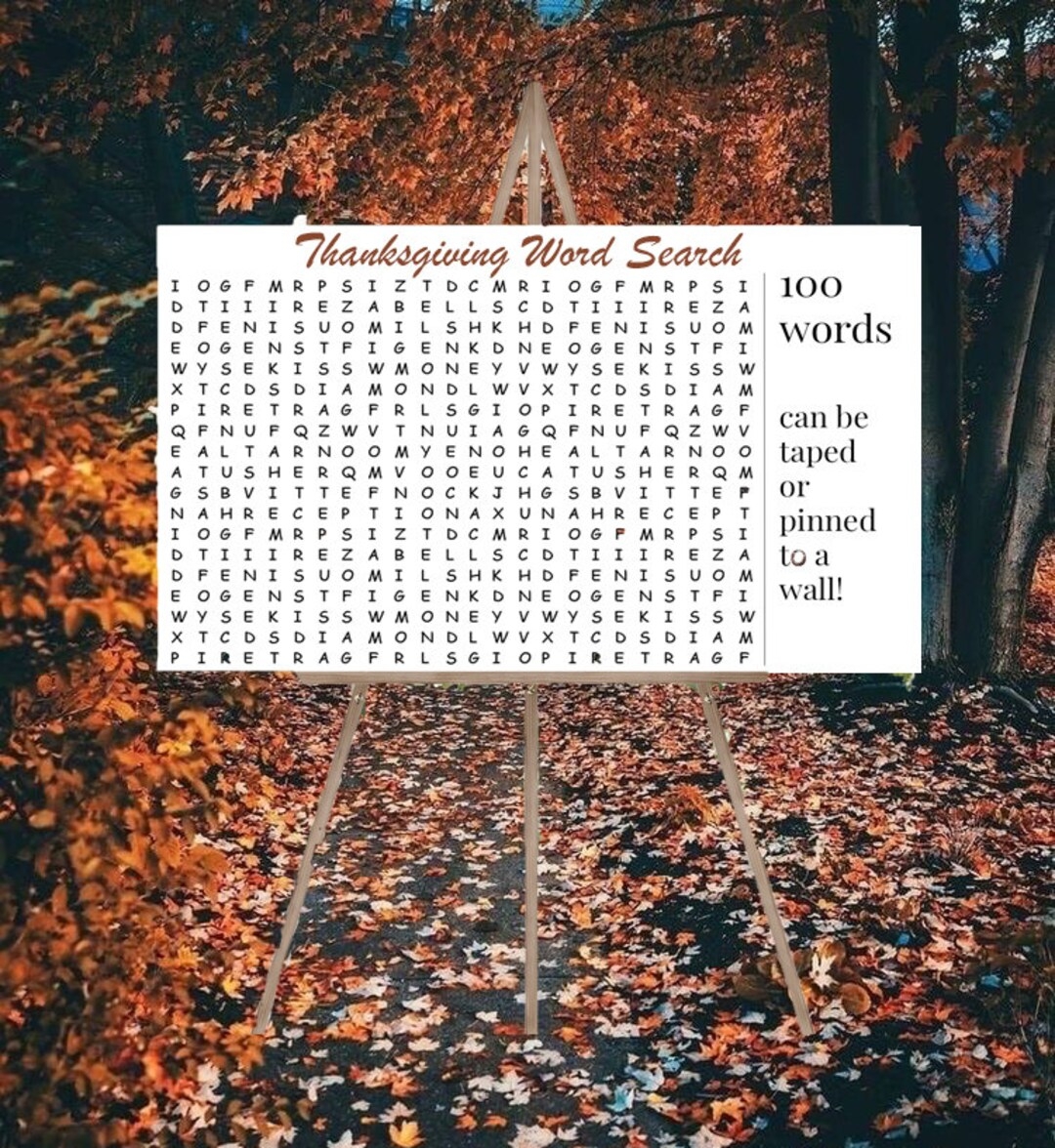 Giant Thanksgiving Word Search Thanksgiving Thanksgiving Decor Family Games Thanksgiving Game Holiday Game Holiday Gifts Fun Etsy