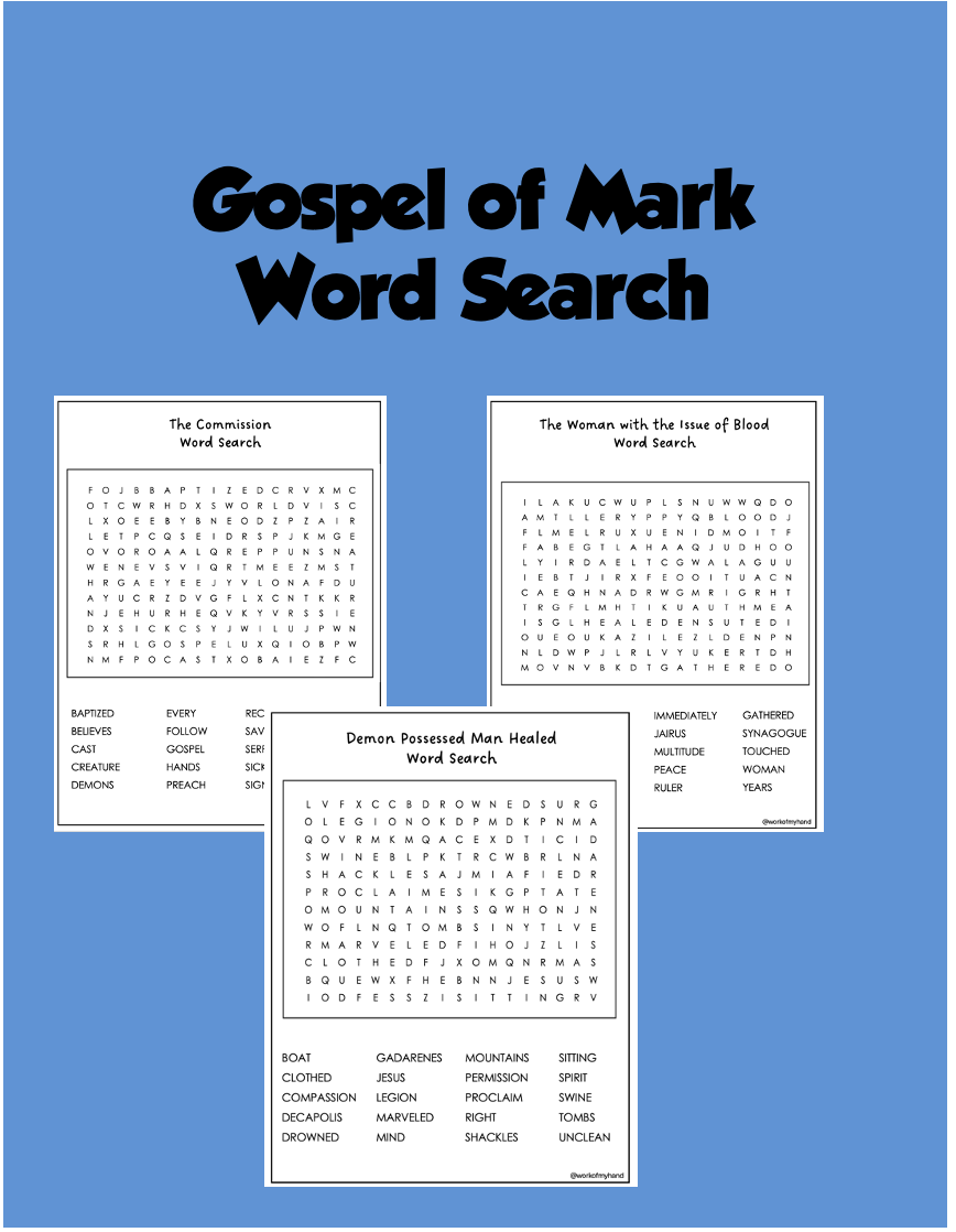 Printable Bible Word Search Free