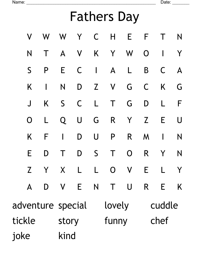 Word Search Printable For Kids 3rd Grade