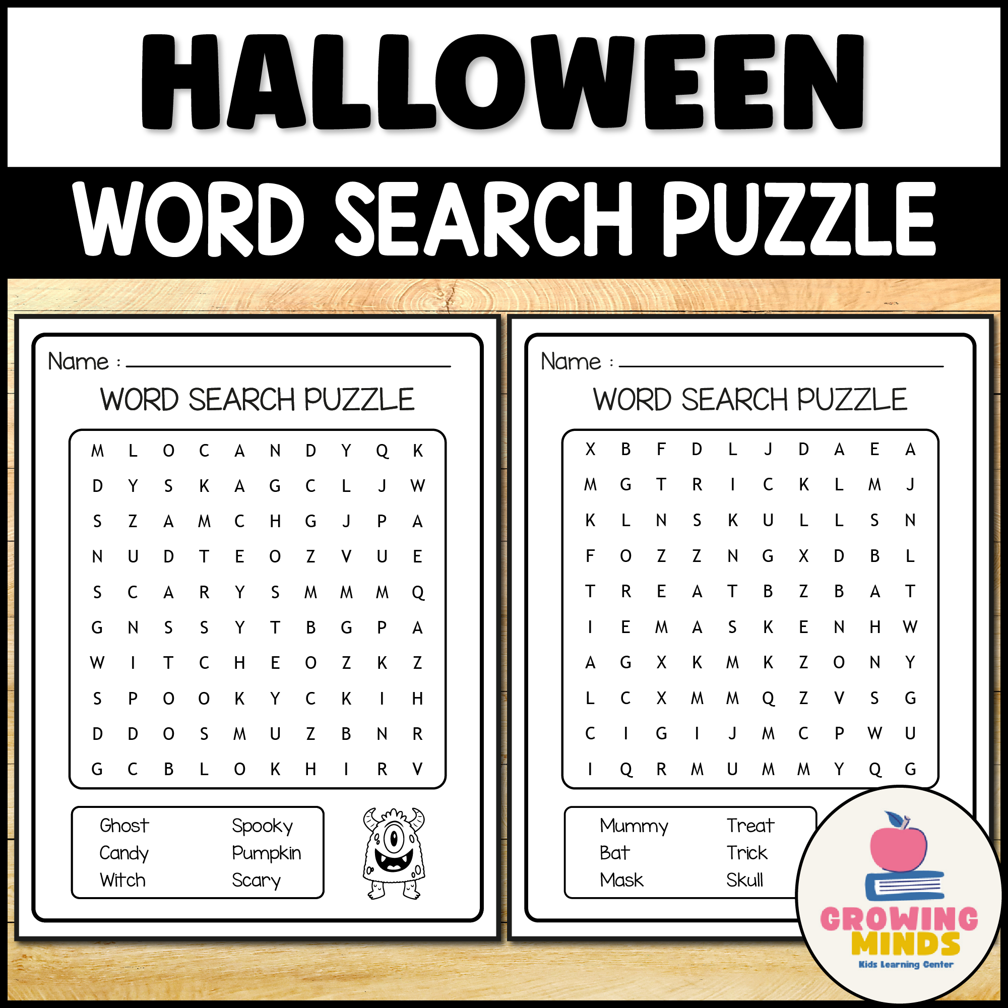 halloween early finisher activity word search puzzle worksheet