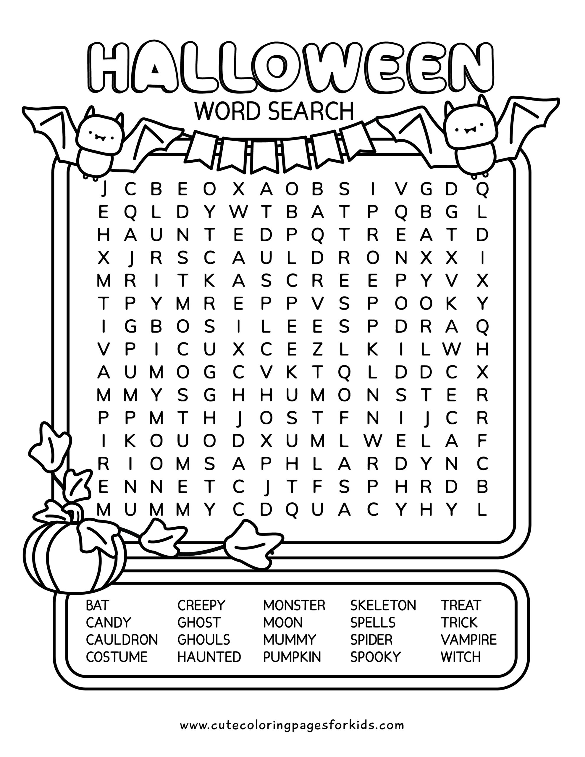 Medium Word Search For Kids