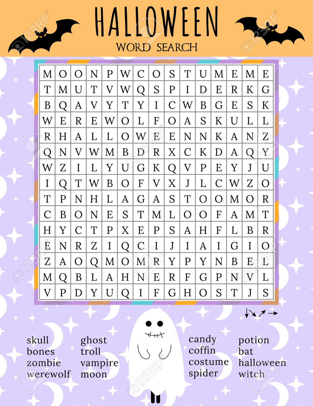 Word Search For Halloween Printables