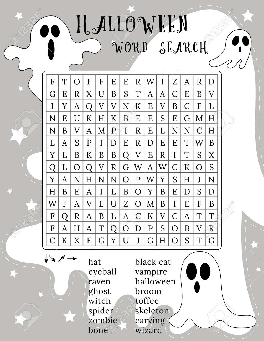 Halloween Themed Word Searches Free Printable