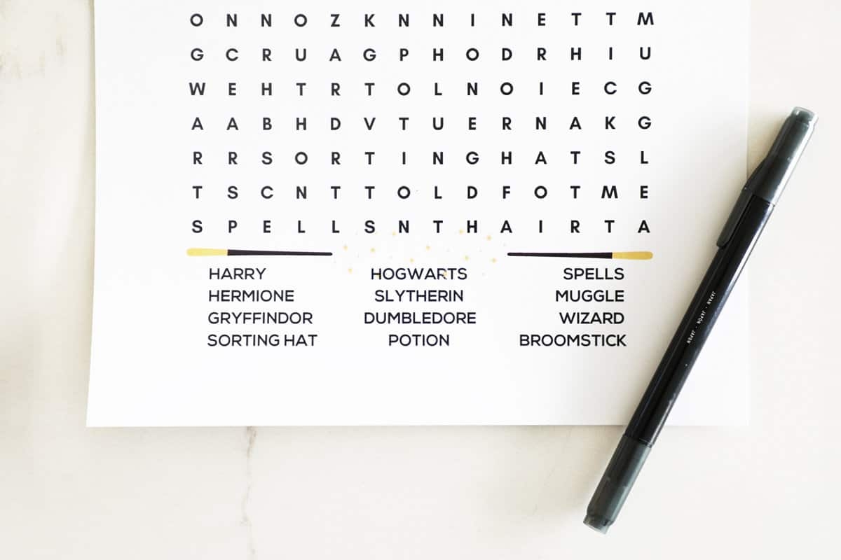 Harry Potter Word Search Pretty Providence