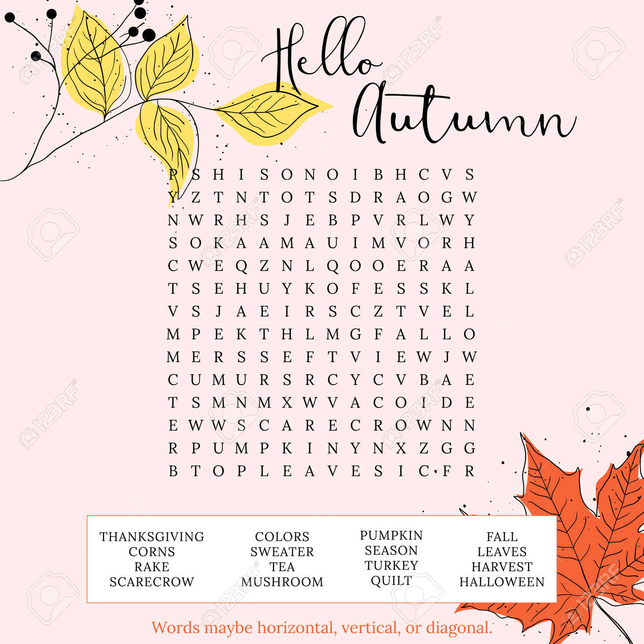 Printable Word Searches For Adults Fall