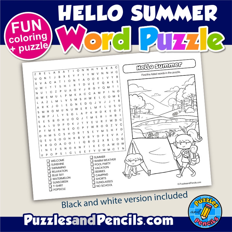 Printable Summer Word Search Pdf