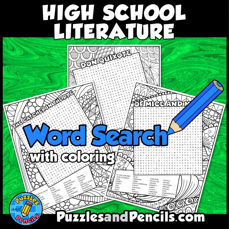 High School Literature Word Search Puzzle BUNDLE 12 Wordsearch Puzzles Made By Teachers High School Literature Word Search Puzzle BUNDLE 12 Wordsearch Puzzles Made By Teachers