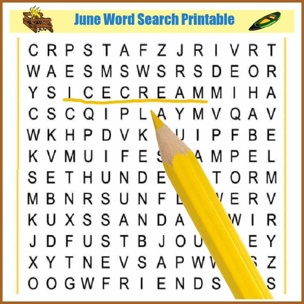 June Word Search Printable National Days Word Find Puzzle June Word Search Printable National Days Word Find Puzzle