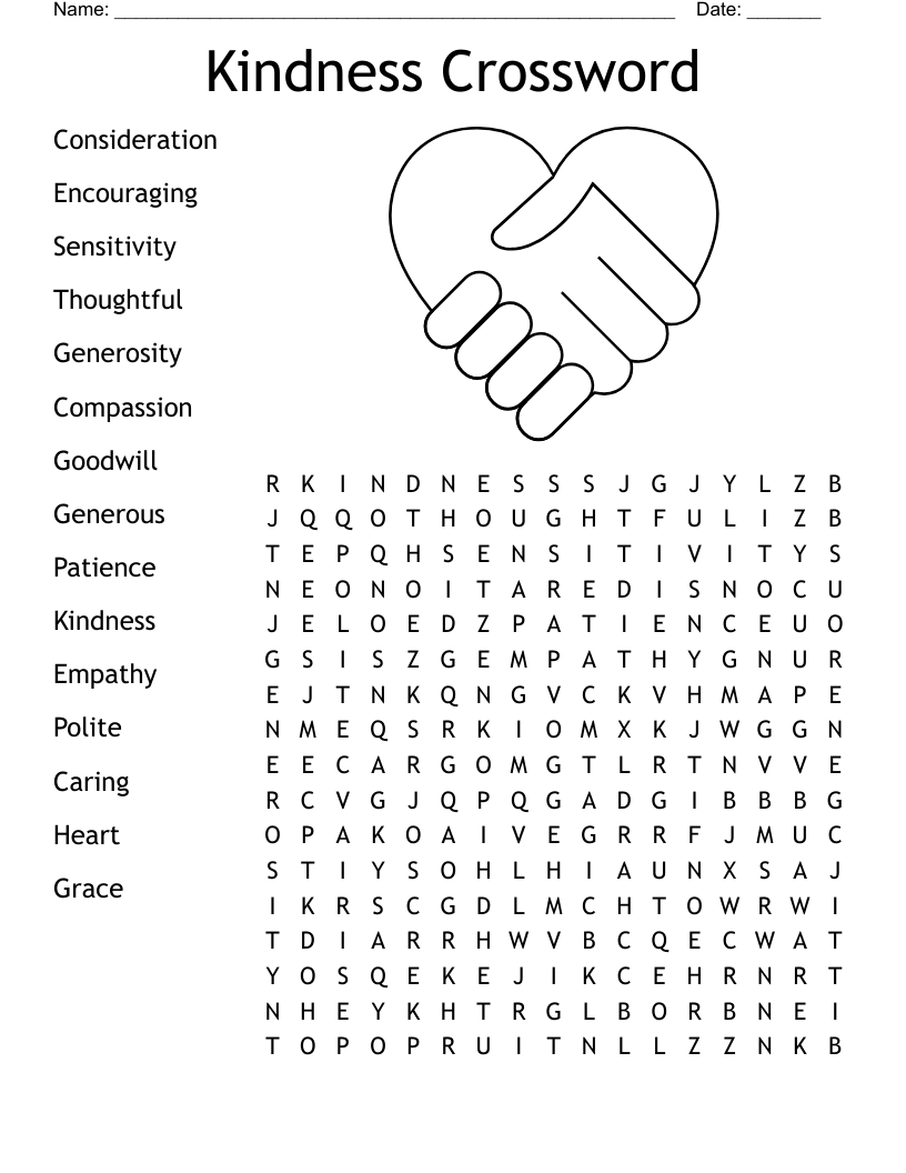 kindness crossword word search wordmint