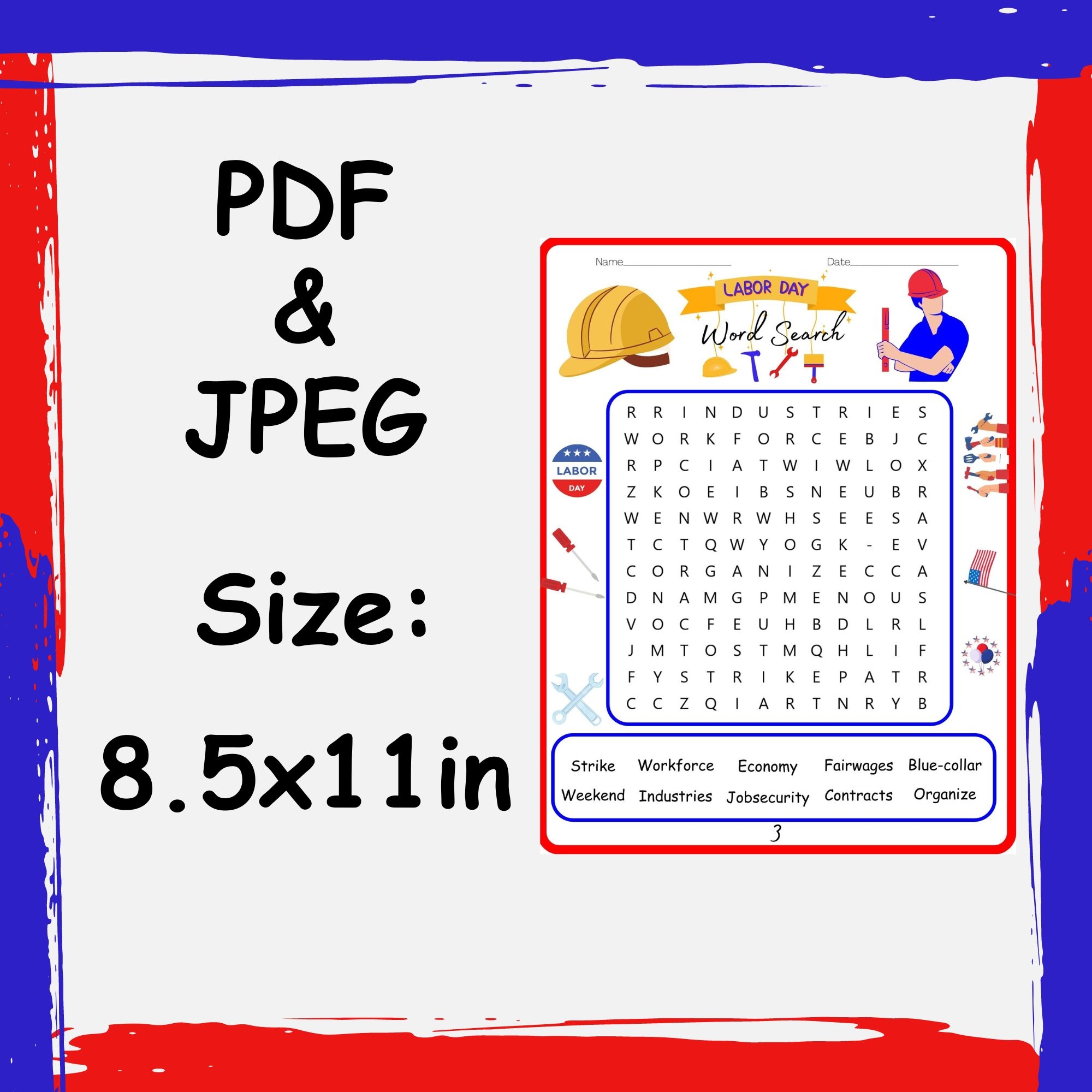 Labor Day Word Search 40 Words Made By Teachers
