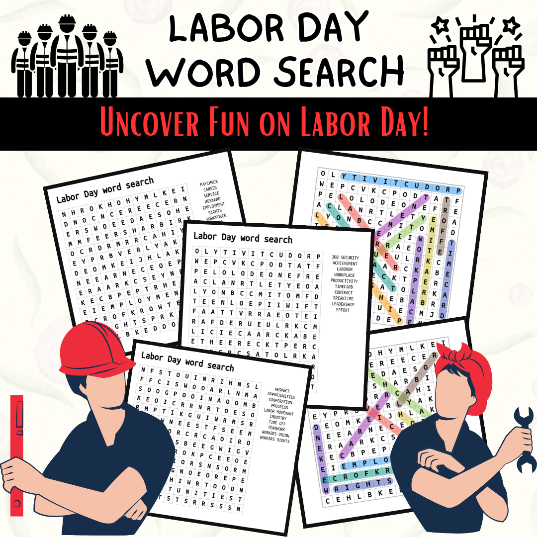 Labor Day Word Search Perfect For Early Finishers Homework Or Just For Fun Made By Teachers