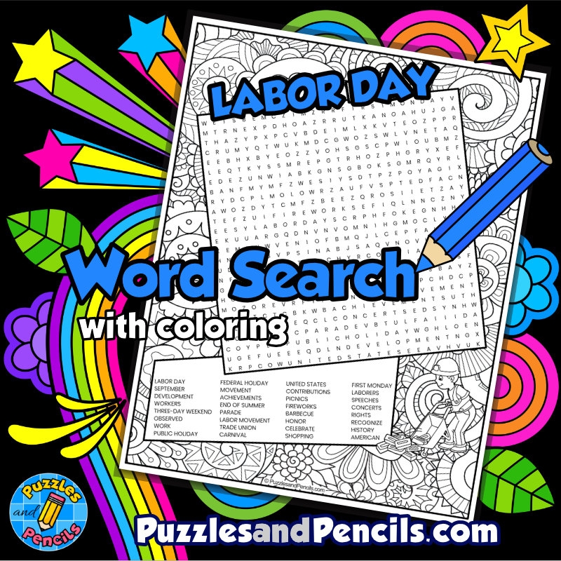 Labor Day Word Search Puzzle Holidays Around The Wordsearch Made By Teachers