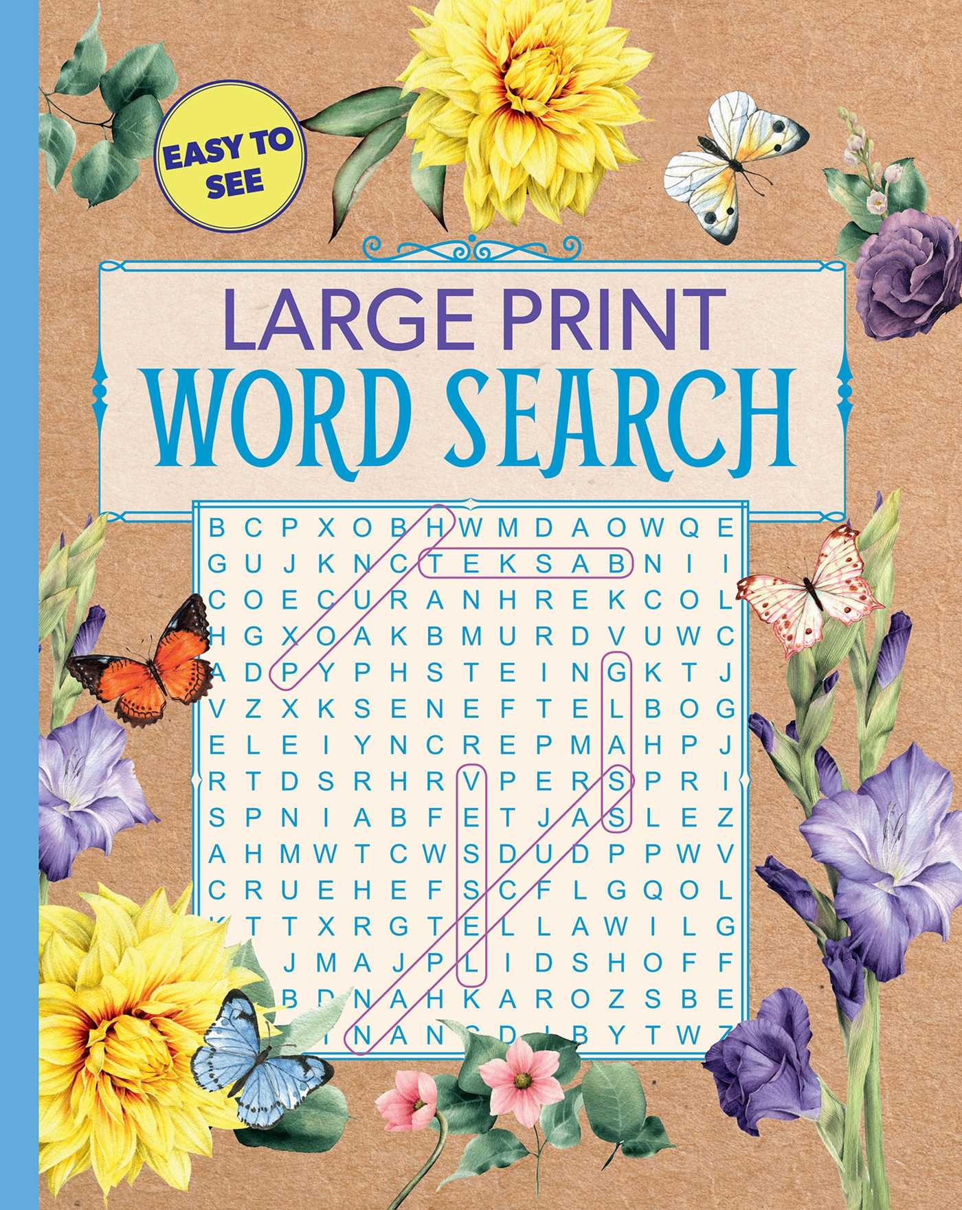 large print floral word search book by editors of thunder bay worksheets library