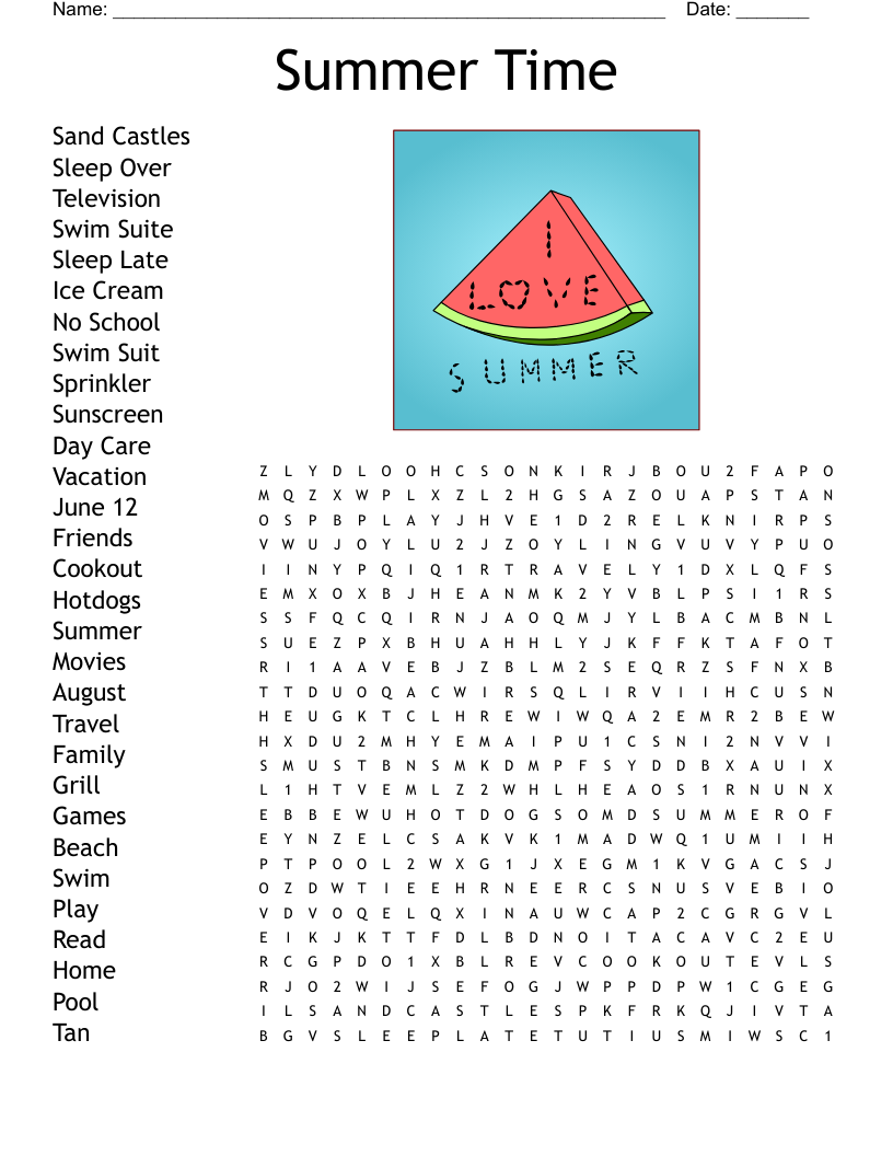 Last Day Of School Word Search WordMint