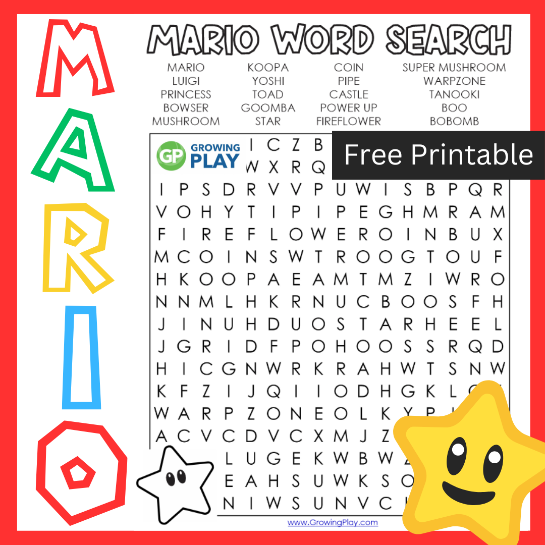 Mario Brothers Word Search