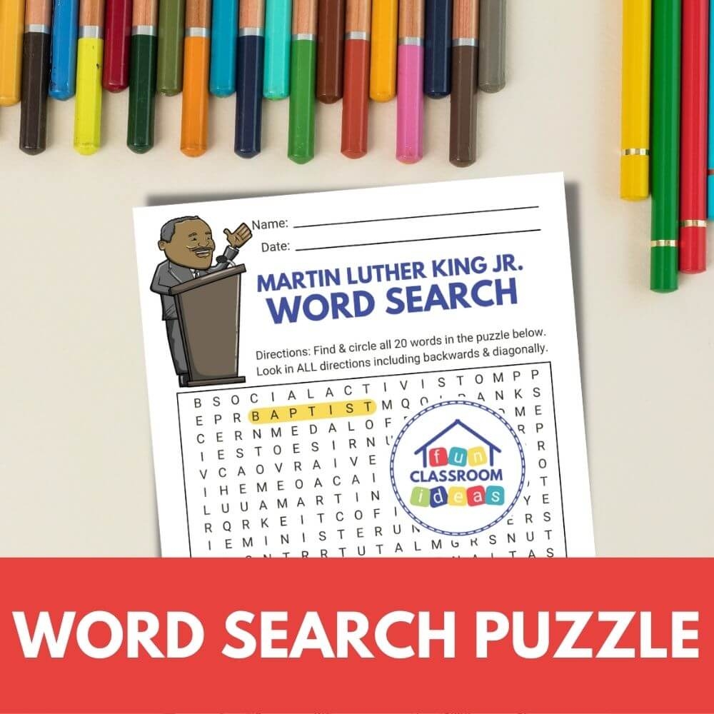 Martin Luther King Jr Word Search