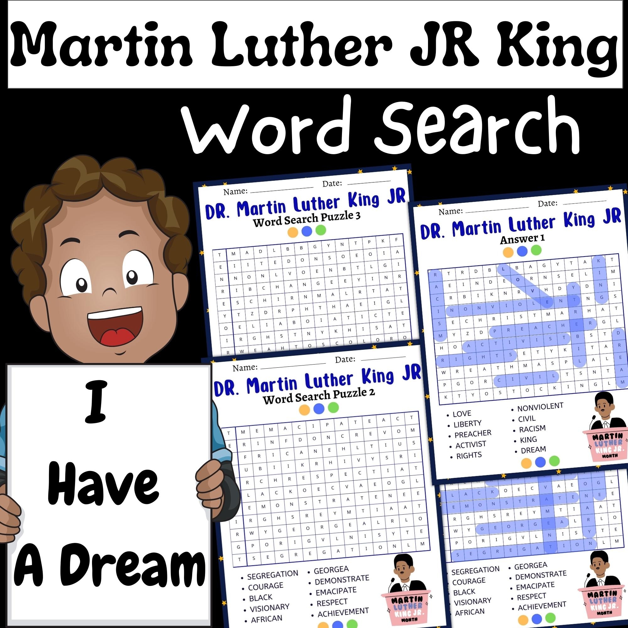 Free Martin Luther King Jr Word Search