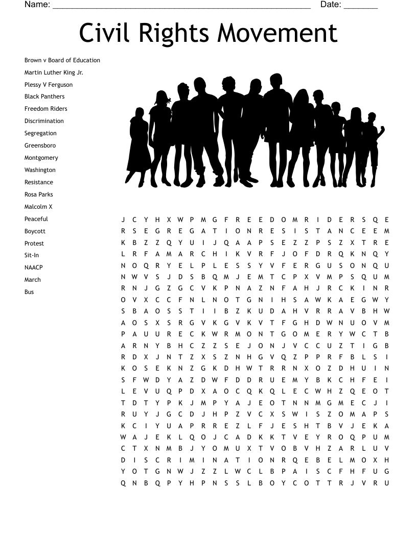 Martin Luther King Jr Word Search WordMint