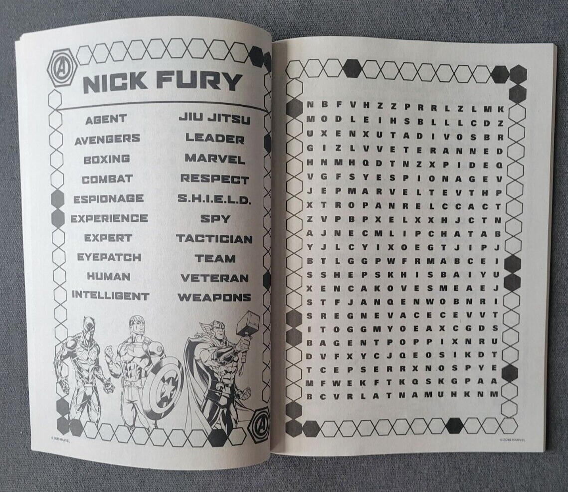 MARVEL AVENGERS Jumbo Word Search Puzzle Book Captain America NEW 