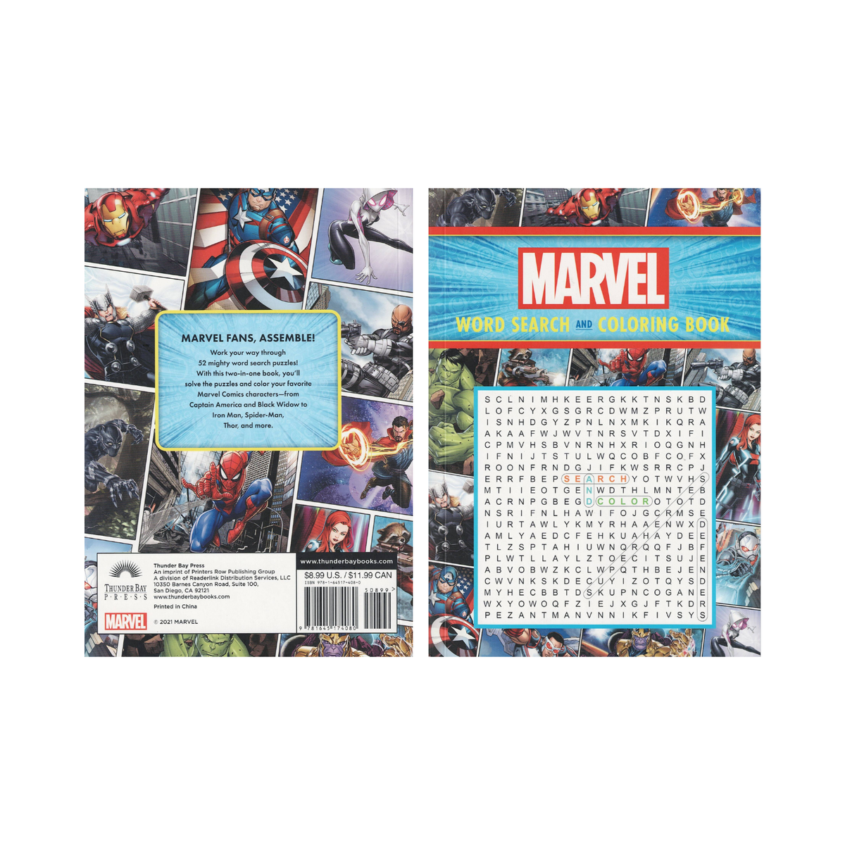 Marvel Word Search And Coloring Book A Marvelous 120 Page Adventure EBay