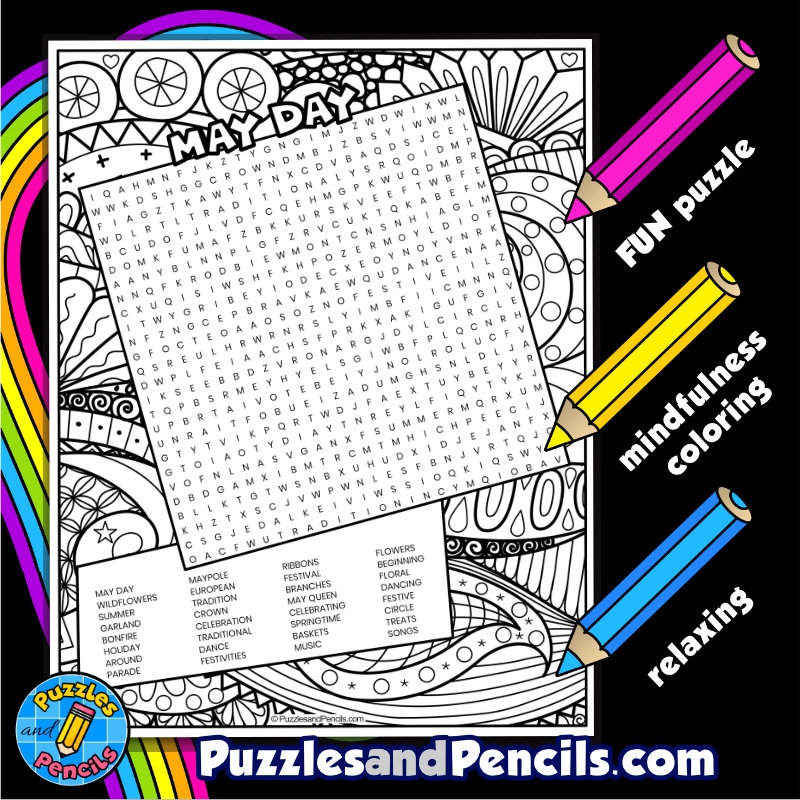 May Day Word Search Puzzle Activity Page With Coloring May Wordsearch Made By Teachers May Day Word Search Puzzle Activity Page With Coloring May Wordsearch Made By Teachers