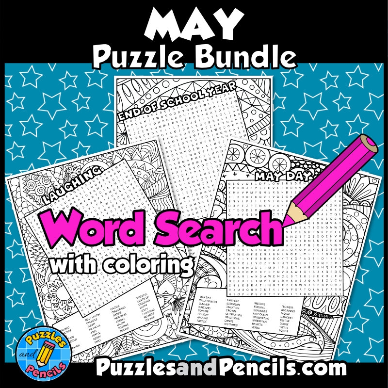 Printable May Word Search Puzzles