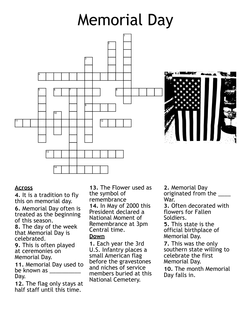 Memorial Day Word Search WordMint