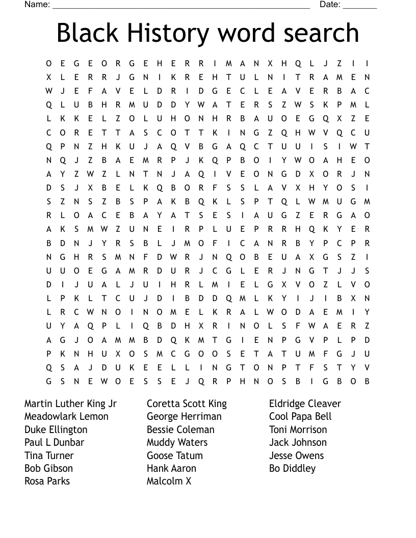 MLK Word Search WordMint