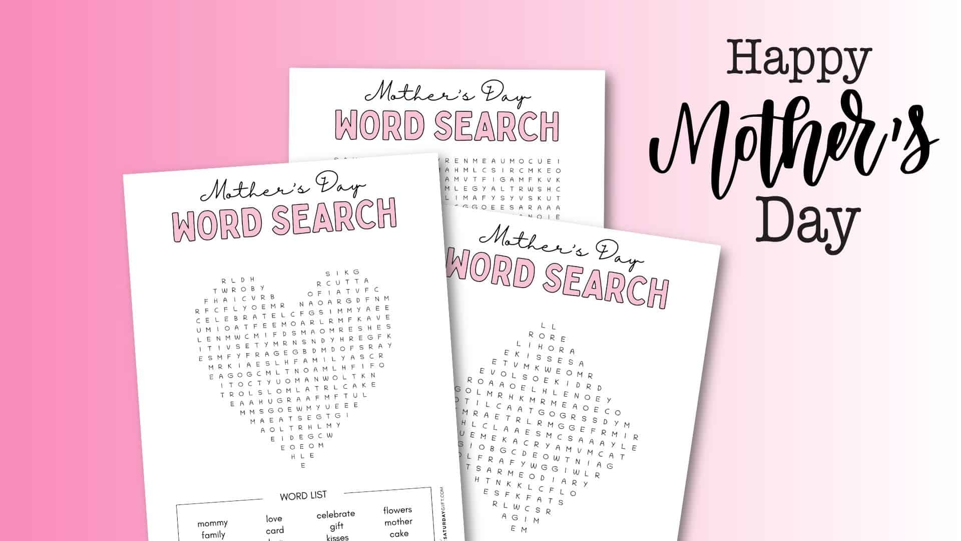 mother s day word search cute free printables saturdaygift