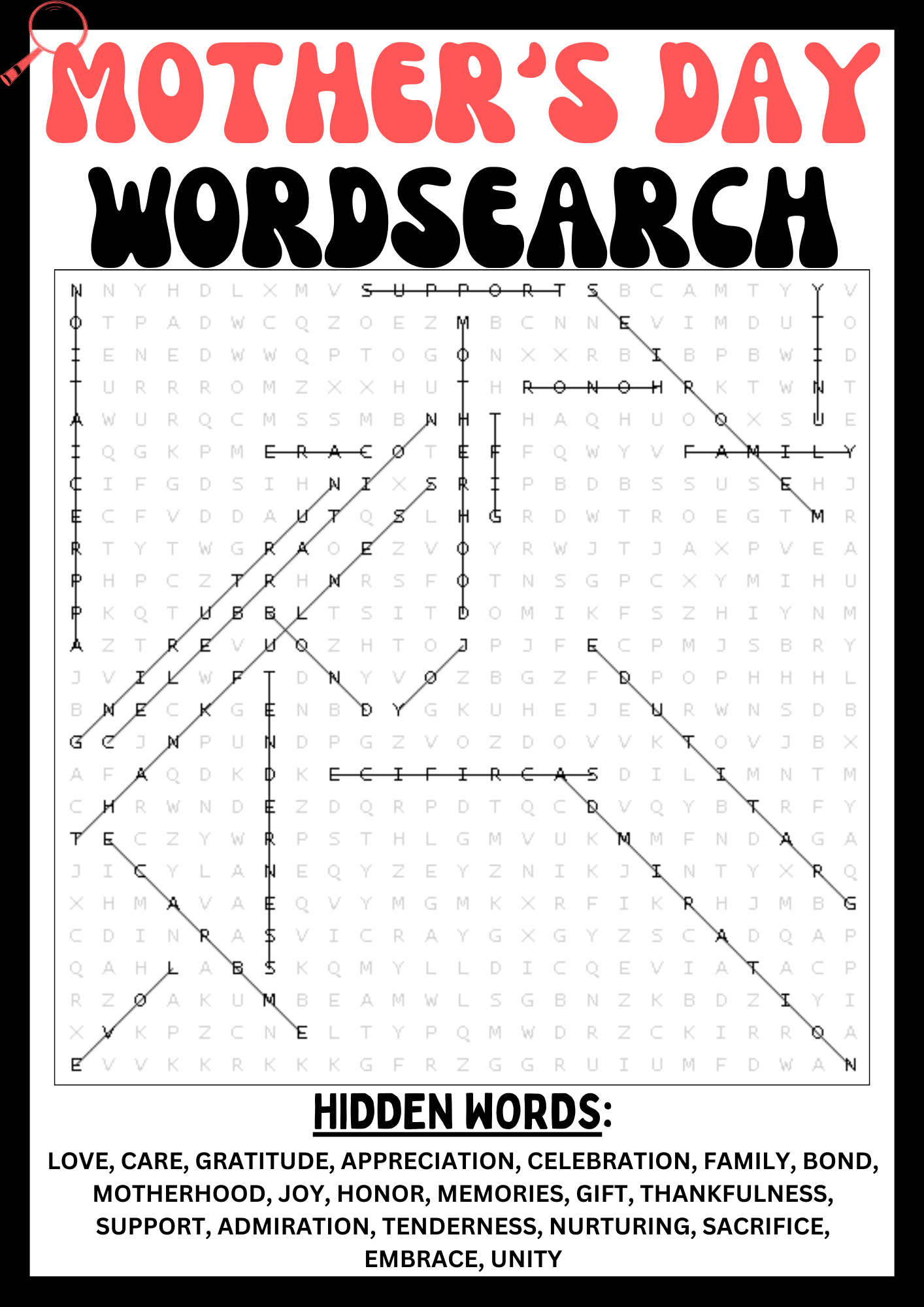 MOTHER S DAY Wordsearch Puzzle Worksheet Printables Activity Made By Teachers