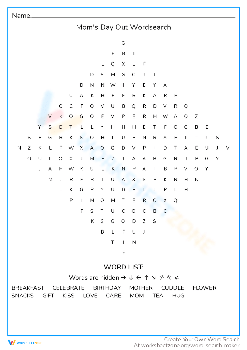 Mother Day Word Search