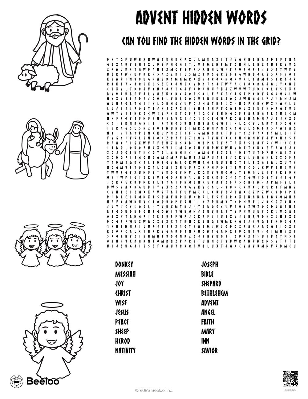 Nativity themed Word Searches Beeloo Printable Crafts And Activities For Kids
